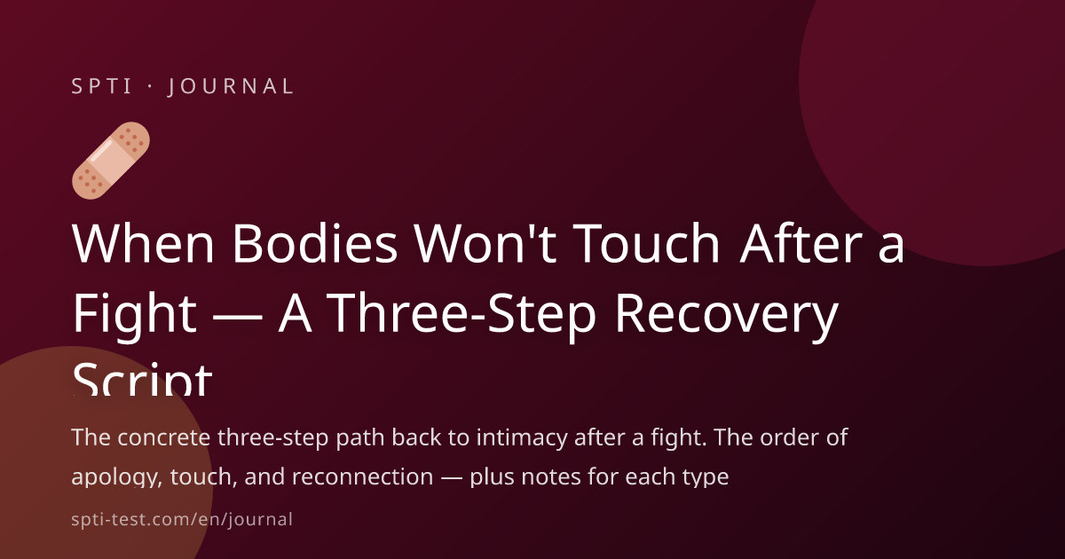 When Bodies Won't Touch After a Fight — A Three-Step Recovery Script - SPTI