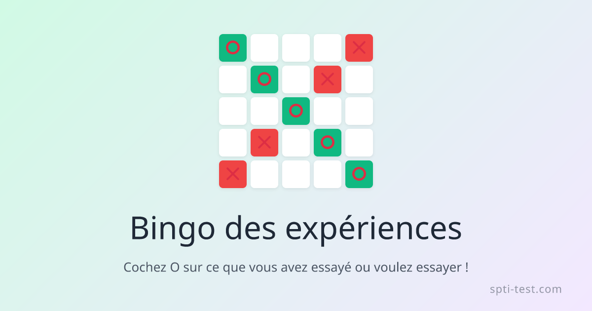 Bingo des expériences - SPTI
